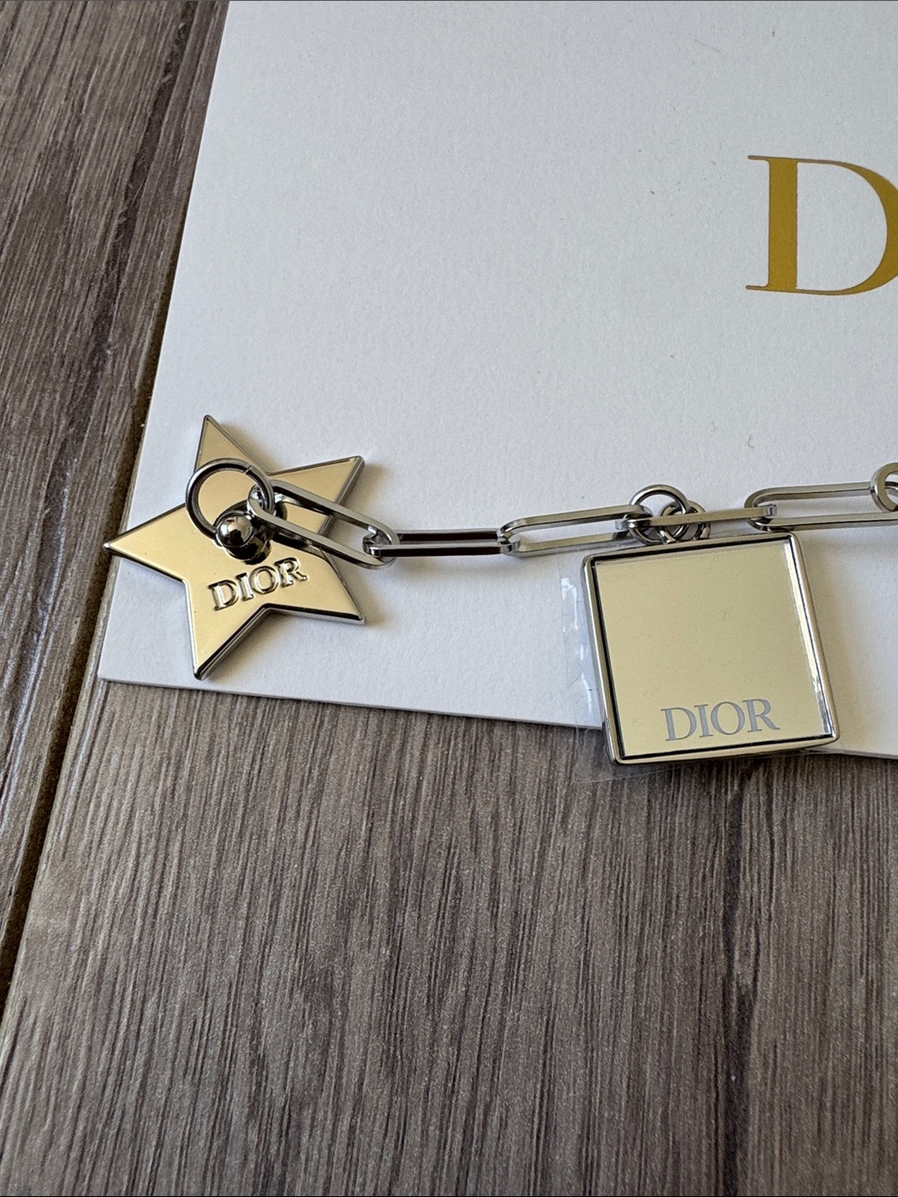 NEW Dior Silver Star Phone Charm Ring Chain Y2K Bag Charm Keychain Luxury - Picture 5 of 7
